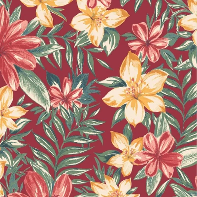 2pk Square Clarissa Tropical Outdoor Throw Pillows Ruby - Arden Selections 7 2pk Square Clarissa Tropical Outdoor Throw Pillows Ruby - Arden Selections - Image 5