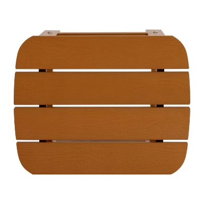 Flash Furniture 2 Pack Charlestown All-Weather Poly Resin Wood Adirondack Chairs With Side Table 9 Flash Furniture 2 Pack Charlestown All-Weather Poly Resin Wood Adirondack Chairs With Side Table - Image 7