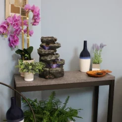 Sunnydaze Decor Sunnydaze Indoor Home Office Relaxing 6-Tiered Stone Falls Tabletop Water Fountain With LED Lights - 15" 18 Sunnydaze Decor Sunnydaze Indoor Home Office Relaxing 6-Tiered Stone Falls Tabletop Water Fountain With LED Lights - 15" -Garden & Outdoors GUEST ea3935a2 0f3a 435d 8c19 81572736ab4e