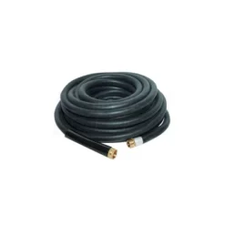 Apache 98108809 100 Foot Industrial Rubber Garden Water Hose With Heavy Duty MGHT X FGHT Brass Fittings And 1 Bend Restrictor, Black (3 Pack)