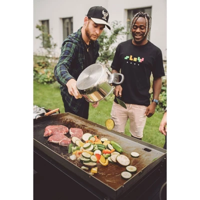 Razor Griddle 37 Inch Outdoor Steel 4 Burner Propane Gas Grill Griddle With Wheels And Top Cover Lid Folding Shelves For Home BBQ Cooking, Black 6 Razor Griddle 37 Inch Outdoor Steel 4 Burner Propane Gas Grill Griddle With Wheels And Top Cover Lid Folding Shelves For Home BBQ Cooking, Black - Image 4