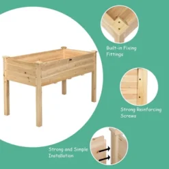 Costway Wooden Raised Vegetable Garden Bed Elevated Grow Vegetable Planter 13 Costway Wooden Raised Vegetable Garden Bed Elevated Grow Vegetable Planter -Garden & Outdoors GUEST ebd5fd04 4dd3 4b1e ba33 c62fa9b1738d