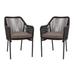 Merrick Lane Outdoor Furniture Sets 2 Piece All-Weather Woven Patio Chairs With Cushions -Garden & Outdoors GUEST ec957a72 126f 4a89 98c0 0c601ea1055f