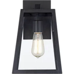 John Timberland Arrington Modern Outdoor Wall Lights Fixtures Set Of 4 Mystic Black 13" Clear Glass For Post Exterior Barn Deck House Porch Yard Patio -Garden & Outdoors GUEST ecdd82cc 3f93 4dc2 9ace 915a31db35d6