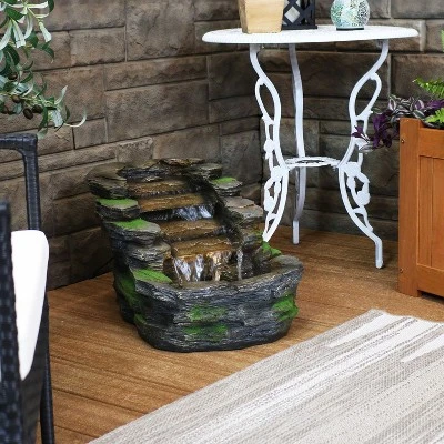 Sunnydaze Decor Sunnydaze 14"H Electric Polyresin Shale Falls Outdoor Water Fountain With LED Lights 12 Sunnydaze Decor Sunnydaze 14"H Electric Polyresin Shale Falls Outdoor Water Fountain With LED Lights - Image 10