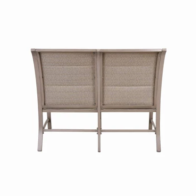 Aluminum Bench Chair With Streamlined Armrests For 2 Persons - Natural - WELLFOR 6 Aluminum Bench Chair With Streamlined Armrests For 2 Persons - Natural - WELLFOR - Image 4