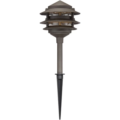 John Timberland Three-Tier Pagoda 11" High Bronze LED Landscape Path Light 6 John Timberland Three-Tier Pagoda 11" High Bronze LED Landscape Path Light - Image 4