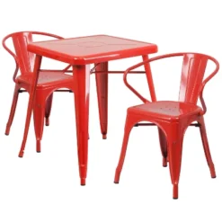Flash Furniture Commercial Grade 23.75" Square Metal Indoor-Outdoor Table Set With 2 Arm Chairs 9 Flash Furniture Commercial Grade 23.75" Square Metal Indoor-Outdoor Table Set With 2 Arm Chairs -Garden & Outdoors GUEST f07ca55b 8779 41f2 b56e 674e2cea0c7a