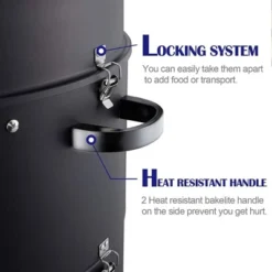 Realcool 20 Inch Vertical Heavy Duty Steel Round Charcoal Outdoor BBQ Smoker Grill With Bottom Air Vent And Latch Locking System, Black 8 Realcool 20 Inch Vertical Heavy Duty Steel Round Charcoal Outdoor BBQ Smoker Grill With Bottom Air Vent And Latch Locking System, Black -Garden & Outdoors GUEST f0e17b62 a191 42a8 ab18 44ca309a8632