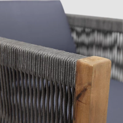 Laurel 2pk Acacia Wood Club Chair Teak/Gray - Christopher Knight Home 5 Laurel 2pk Acacia Wood Club Chair Teak/Gray - Christopher Knight Home - Image 3