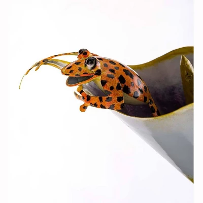 Wind & Weather Colorful Handcrafted Metal Frog On Flower Garden Stake 5 Wind & Weather Colorful Handcrafted Metal Frog On Flower Garden Stake - Image 3