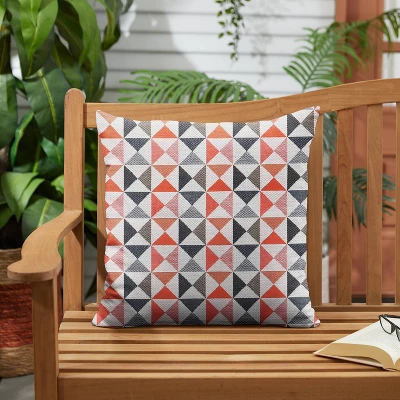 Sunbrella Outdoor Throw Pillow Coral/Navy 3 Sunbrella Outdoor Throw Pillow Coral/Navy