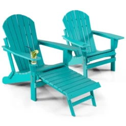 Tangkula 2PCS Adirondack Chair W/Ergonomic Design&Ottoman Outdoor Armchair HDPE Chair For Yard&Patio Black/Coffee/Grey/Turquoise/White 22 Tangkula 2PCS Adirondack Chair W/Ergonomic Design&Ottoman Outdoor Armchair HDPE Chair For Yard&Patio Black/Coffee/Grey/Turquoise/White -Garden & Outdoors GUEST f67d3599 03d5 4f98 82f6 52e949476fb2