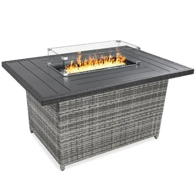 Best Choice Products 52in Wicker Propane Gas Fire Pit Table 50,000 BTU W/ Glass Wind Guard, Tank Holder, Cover 8 Best Choice Products 52in Wicker Propane Gas Fire Pit Table 50,000 BTU W/ Glass Wind Guard, Tank Holder, Cover - Image 6