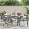 Harding 7pc Outdoor Aluminum Dining Set - Natural/Gray/Dark Gray - Christopher Knight Home 1 Harding 7pc Outdoor Aluminum Dining Set - Natural/Gray/Dark Gray - Christopher Knight Home -Garden & Outdoors GUEST f7008245 6b89 415b b973 2f527d7e211f