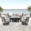 5pc Outdoor Dining Set With 48" Rectangle Fire Table & Deep Seating Swivel Rocking Chairs, Wind Blocker Lid & Covers - Oakland Living 2 5pc Outdoor Dining Set With 48" Rectangle Fire Table & Deep Seating Swivel Rocking Chairs, Wind Blocker Lid & Covers - Oakland Living -Garden & Outdoors GUEST f78acd55 a3fe 4aa6 86b3 b2e5432cba21