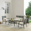 4pc Alistair Outdoor Steel Conversation Set Creme/Matte Black - Crosley