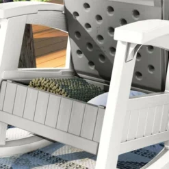 Suncast Outdoor Lightweight Portable Rocking Chair With 7 Gallon In-Seat Storage, Porch, Patio, Deck Furniture, 375 Pound Capacity, Dove Gray (2 Pack) -Garden & Outdoors GUEST fb9d5582 32c0 41f8 b372 518f5c8886fc