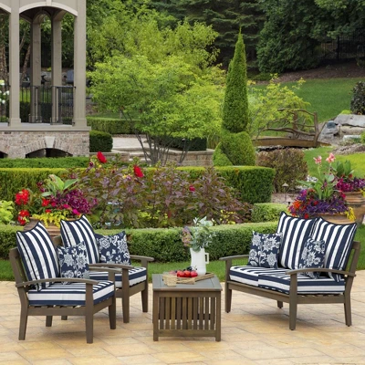 Arden Selections 16" X 16" Outdoor Decorative Throw Pillow Sapphire Ashland Jacobean 6 Arden Selections 16" X 16" Outdoor Decorative Throw Pillow Sapphire Ashland Jacobean - Image 4