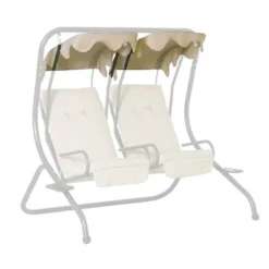 Outsunny 2-Seater Swing Canopy Replacement With Tubular Framework, Outdoor Swing Seat Top Cover -Garden & Outdoors GUEST fd390087 1752 49ef 930e 460daa88d960
