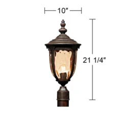 John Timberland Bellagio Rustic Outdoor Post Light Veranda Bronze 21" Hammered Glass For Exterior Barn Deck Post Light House Porch Yard Patio Home -Garden & Outdoors GUEST fe293024 50a7 442a aad6 bfa4272ba0a4